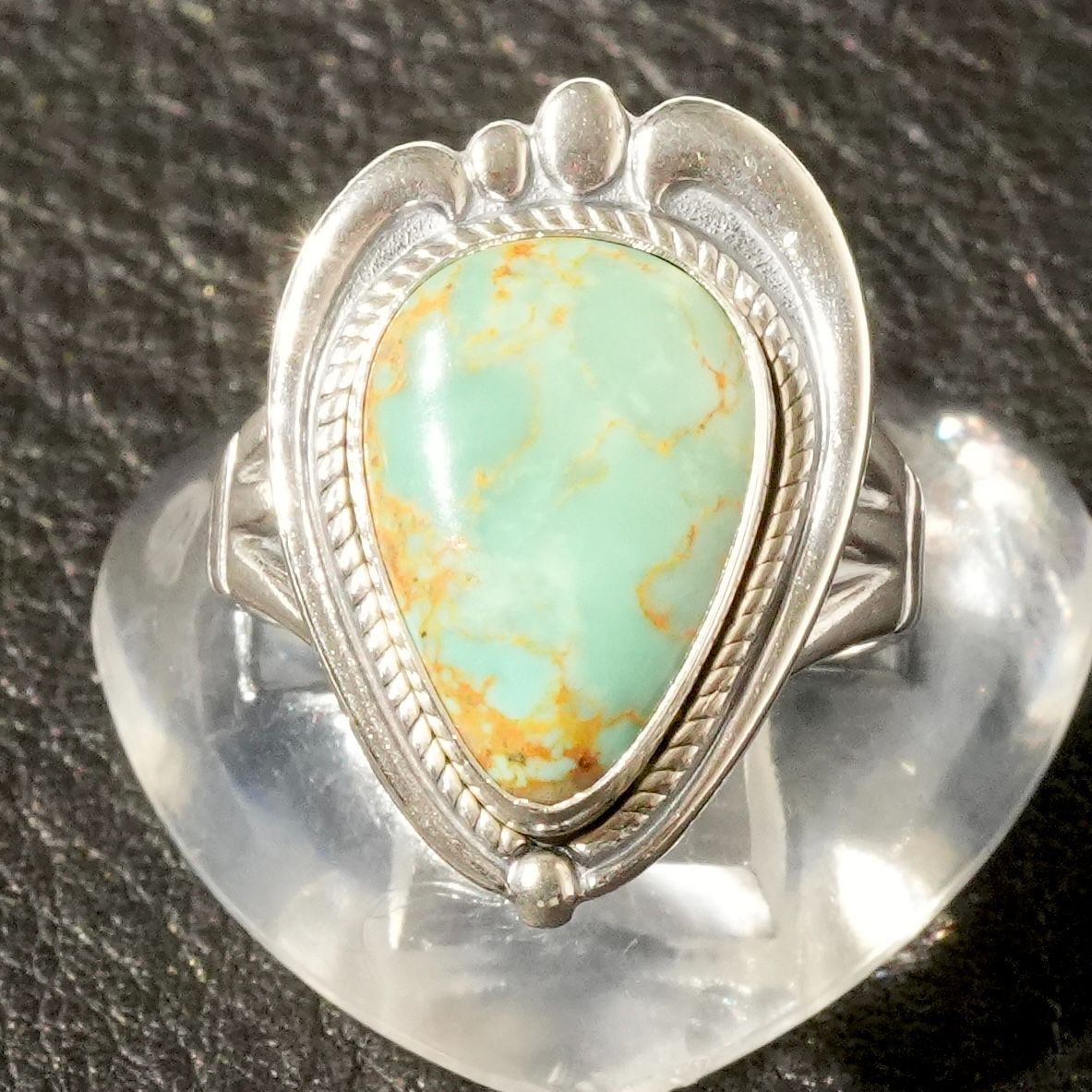 ナバホ族 スターリングシルバーターコイズ リング24-2520