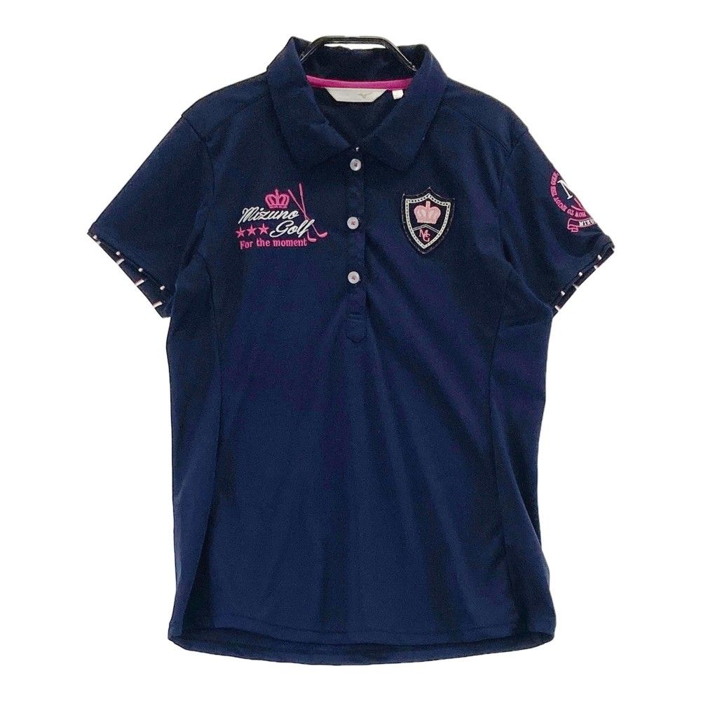 サイズ：L MIZUNO GOLF ミズノゴルフ  半袖ポロシャツ  ネイビー系 [240101339617]# ゴルフウェア レディース ストスト