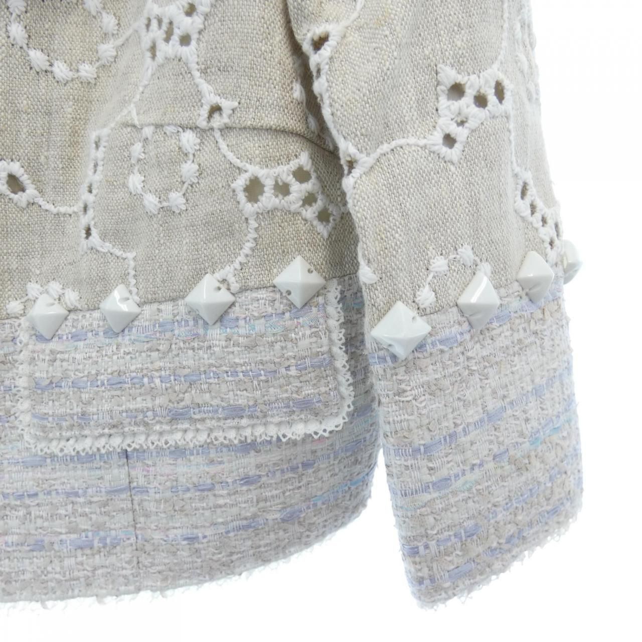 Rene ルネ ノーカラー ツイードジャケット 6423360 定価約11万