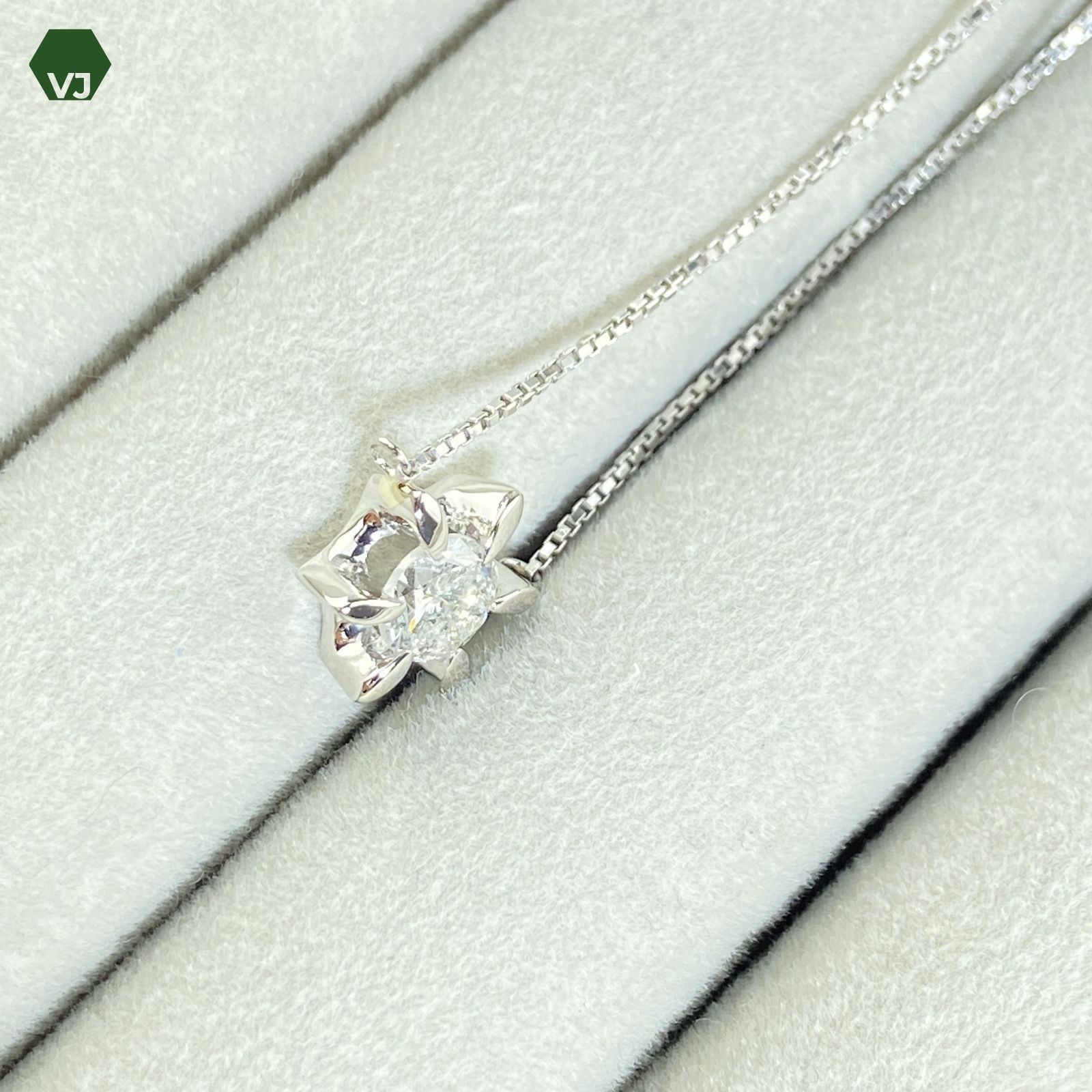 24-31】一粒ダイヤモンド ネックレス D0.45ct【中古】【PT850】【約38 