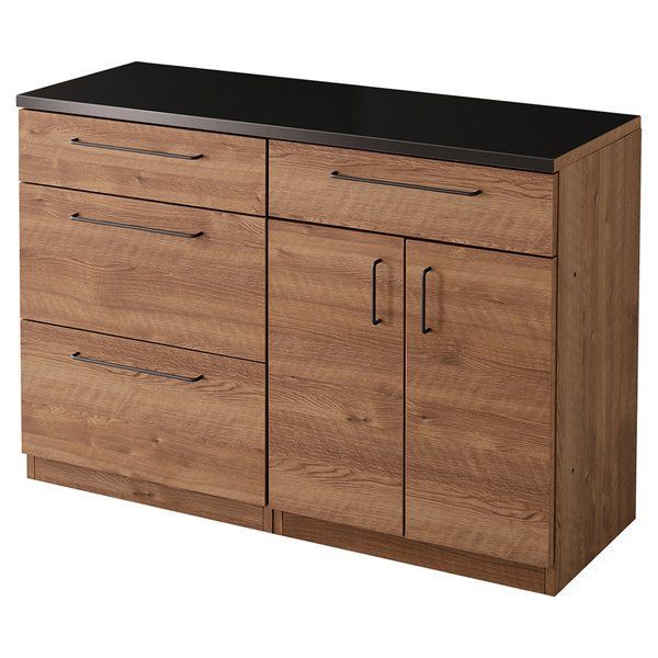 特殊鋼板を使った キッチンカウンター 約120cm 引き出し収納 扉収納 ナチュラル 代引不可