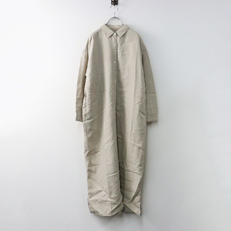 アーバンリサーチドアーズ URBAN RESEARCH DOORS リネンロングシャツワンピース /ベージュ 羽織り【2400014171815】