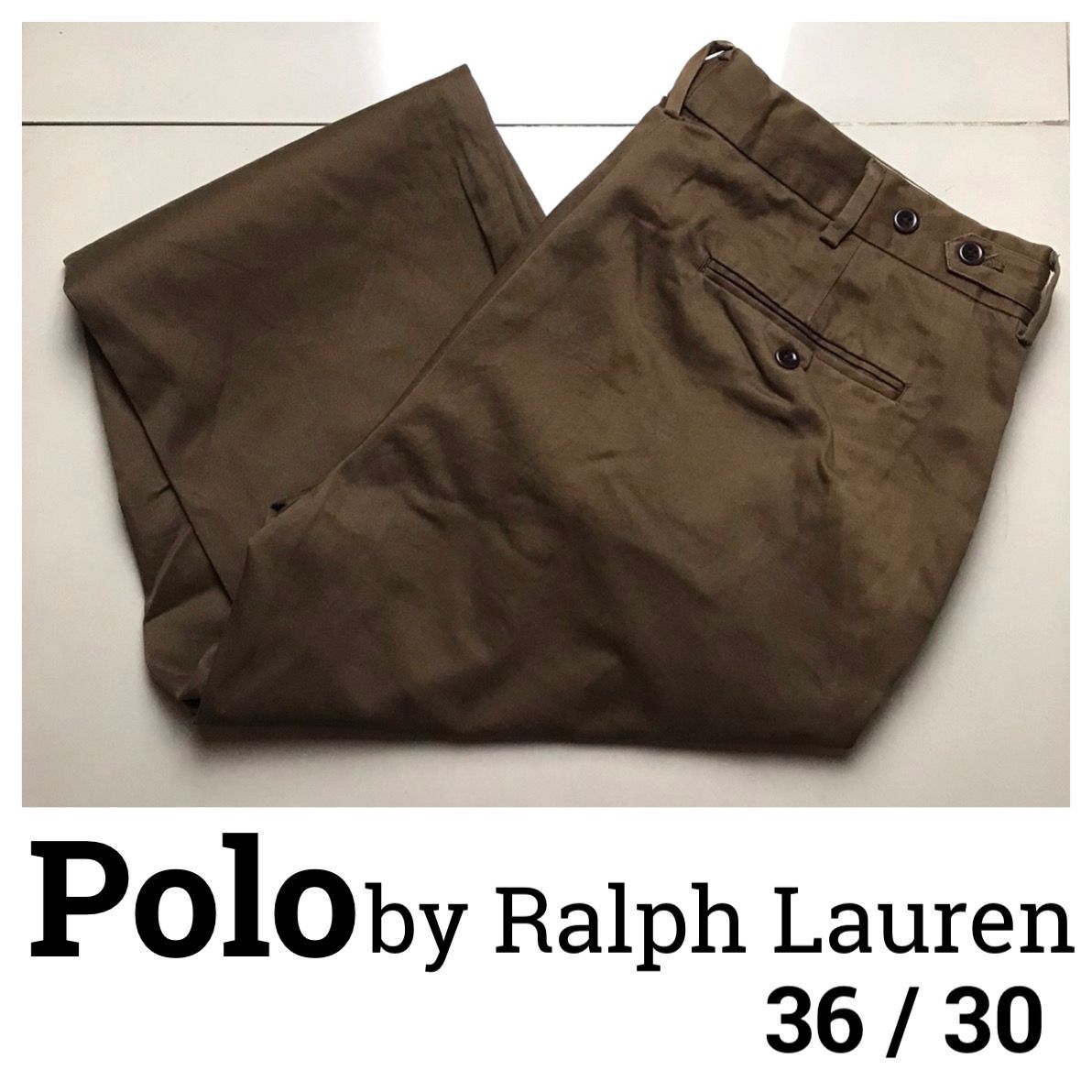 CN67【Polo By Ralph Lauren☆チノパン】36/30 古着 ポロチノ パンツ ポロ ラルフローレン