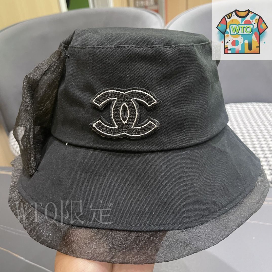 【ほぼ未使用美品】CHANEL グレー・ホワイト ワイドブリムハット milsa レイヤーブリムハット 帽子 つば広 レディース ハット 日