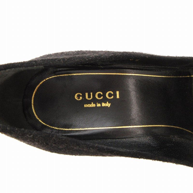 グッチ GUCCI パンプス ラウンドトゥ チャンキーヒール スタッズ