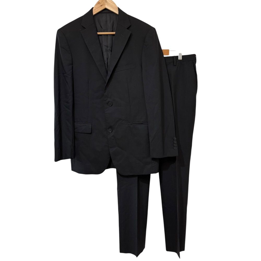 BURBERRY BLACK LABEL バーバリーブラックレーベル ジャケット＋スラックスパンツ セットアップ スーツ 38 ブラック メンズ 古着
