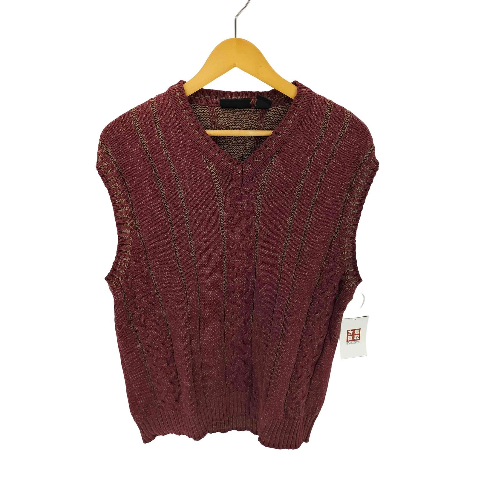 グレッグノーマン GREG NORMAN 90S ケーブル編み Vネックニットベスト メンズ JPN：M 