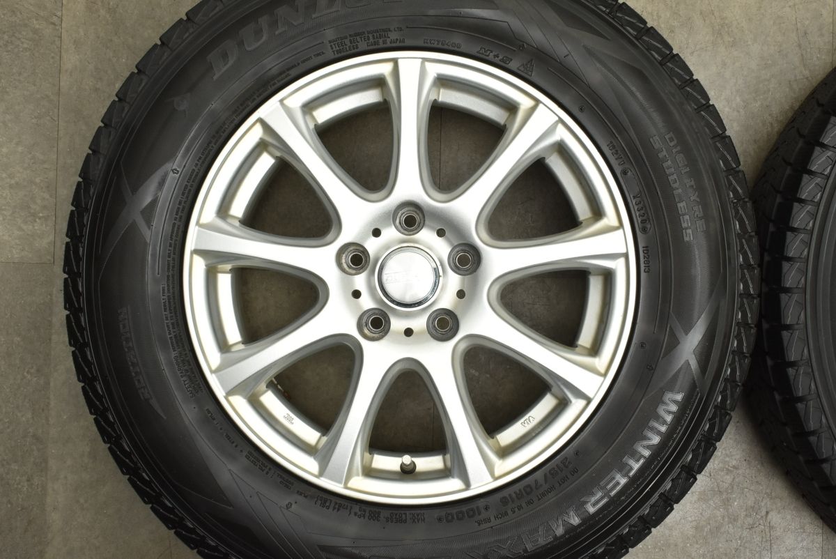 程度良好 DUFACT 16in 6.5J 40 PCD114.3 ダンロップ ウインターマックス SJ8 215 70R16 デリカD 5 アウトランダー RAV4 ハリアー FFCRYSTALESIA_COM