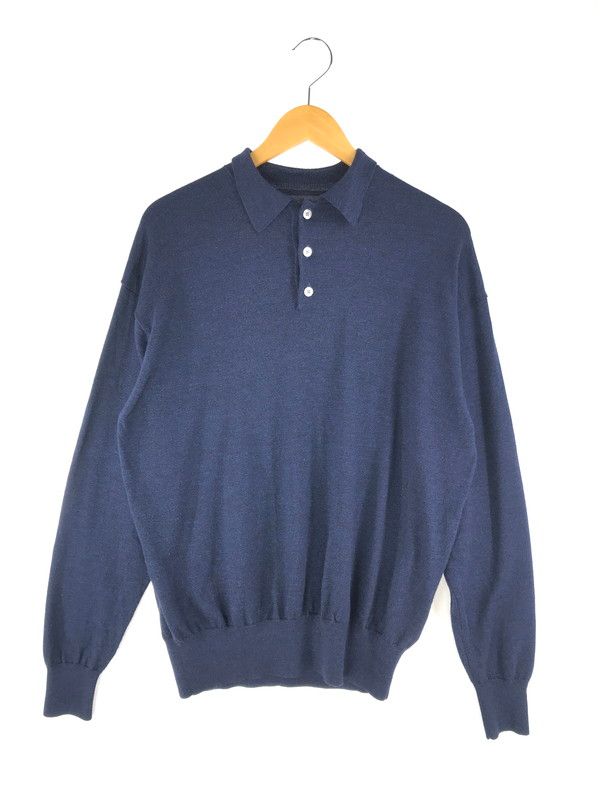 メンズ crepuscule クレプスキュール KNIT POLO 2203-007 ニット ポロシャツ ウールシャツ 長袖シャツ 140-250304-hi-03-TAG