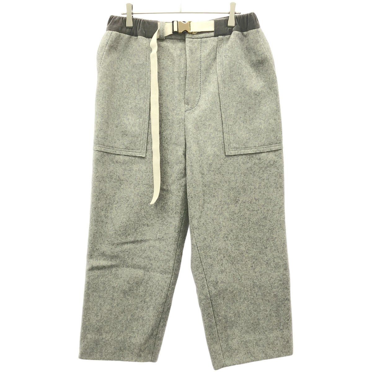 sacai サカイ 19AW ウールメルトンクロップドパンツ 19-02044M グレー 