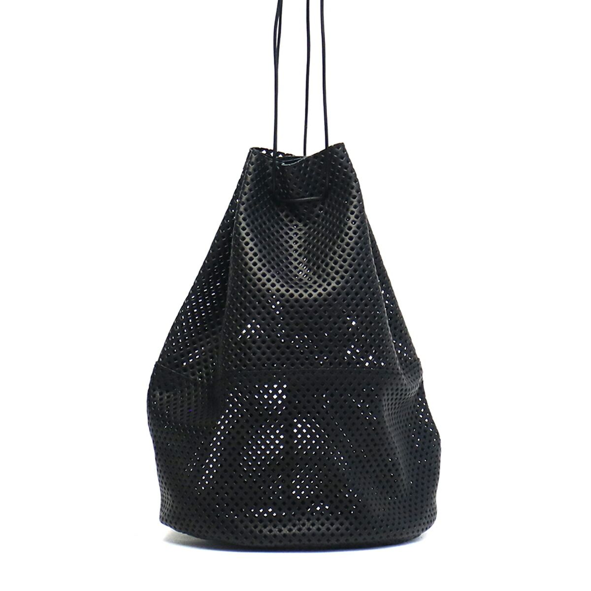 アーツアンドクラフツ ARTSu0026CRAFTS 巾着バッグ PUNCHING DRAW STRINGS POUCH L ポーチ PUNCHING HORSE LEATHER 19SS LIMITED メンズ レディース ブラック