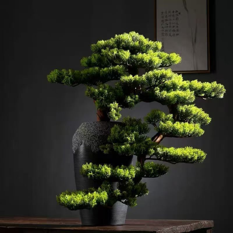 松飾り 常緑樹人工木 人工盆栽 フェイク花瓶盆栽松 フェイクツリー盆栽植物 装飾用 デスクトップディスプレイ デスクトップディスプレイ 庭の装飾