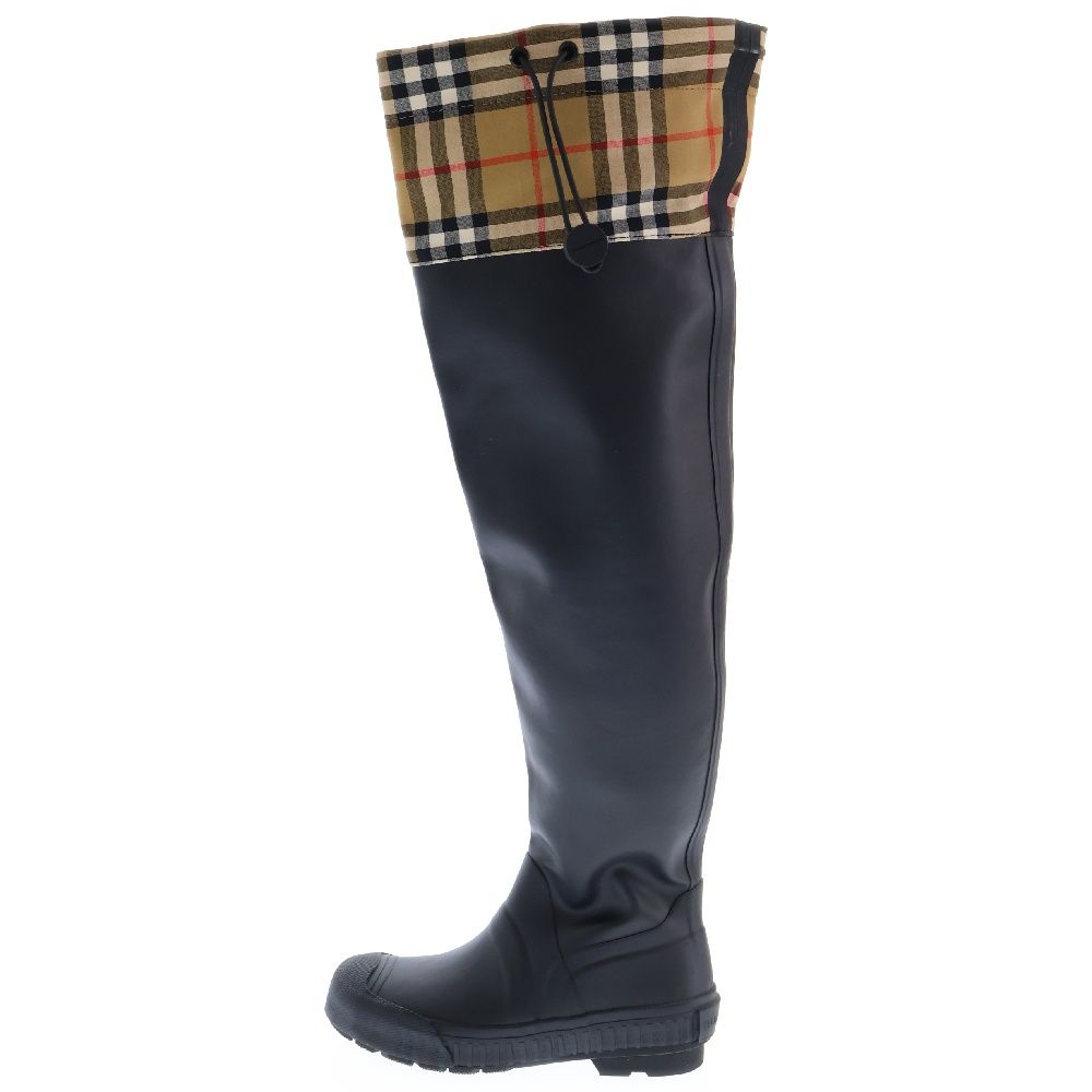 BURBERRY (バーバリー) ノバチェック ニーハイ ラバー レイン ブーツ
