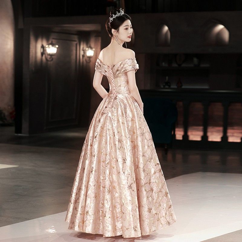 イブニングドレス高級ニッチ豪華な宴会ワンショルダードレス イブニングドレス シース ワンショルダー スパンコール マキシ