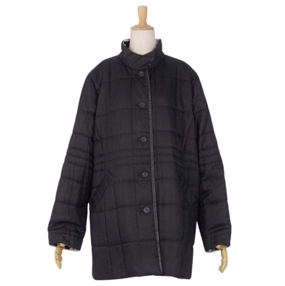 美品 レオナール LEONARD SPORT コート リバーシブル 花柄 ポリエ