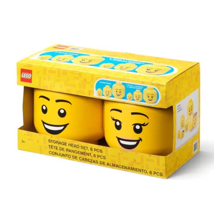 LEGOレゴストレージヘッド6個セット ラージサイズ2個スモールサイズ2個 