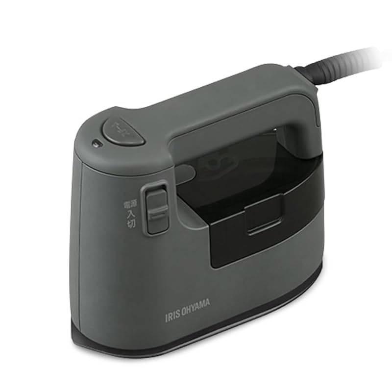 【35秒で起動】 アイリスオーヤマ アイロン スチームアイロン 軽量 衣類スチーマー プレスアイロン IRS-02-HA アッシュ 0