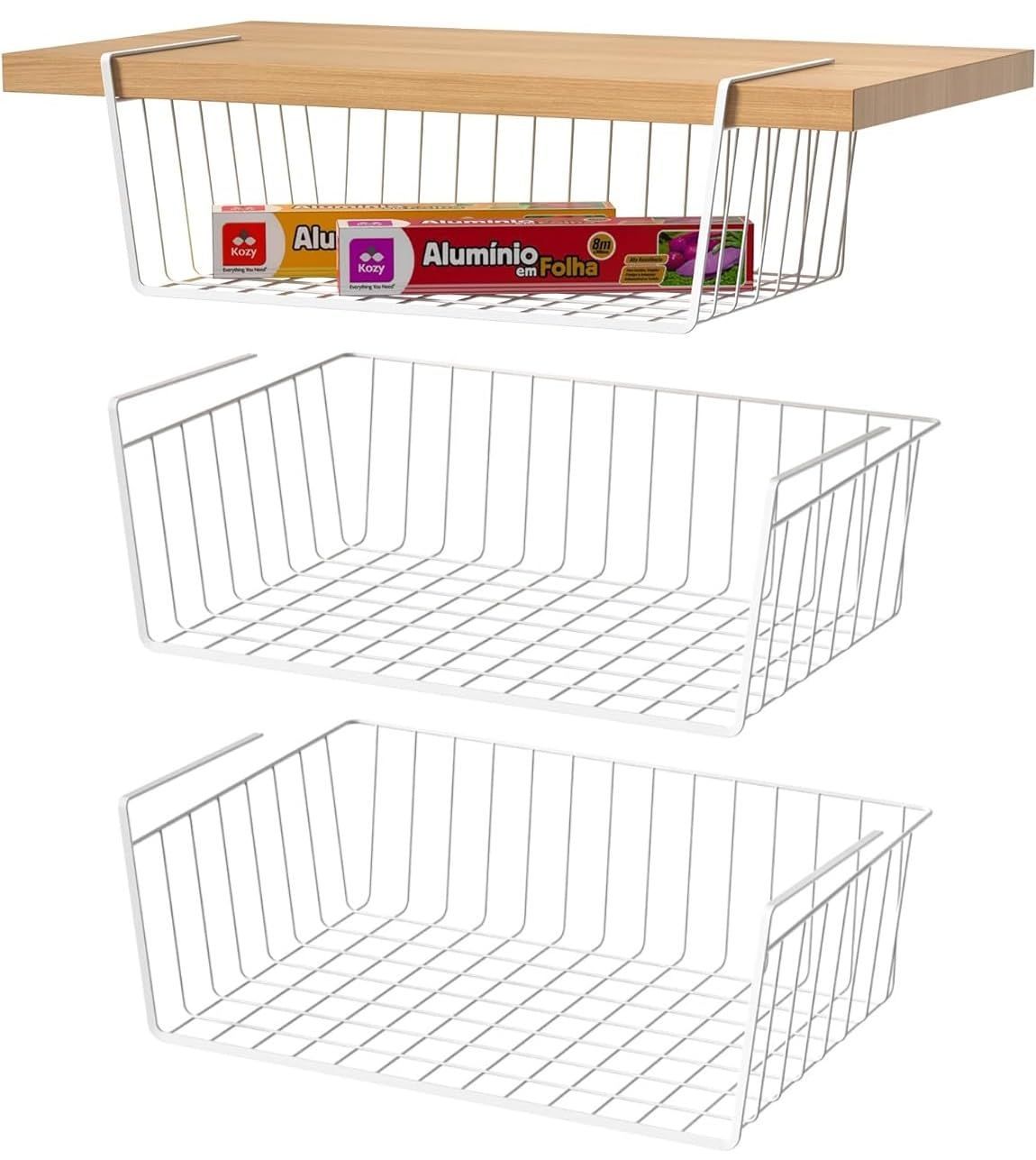 siawadeky 吊り下げ棚 差し込み式 3個セット 棚下収納 吊り下げラック