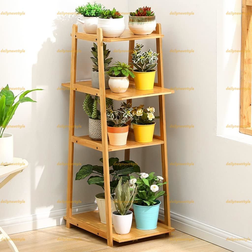人気推薦◆プラントスタンド 屋内 屋外 背の高い木製プラントシェルフホルダー 屋内植物用 ガーデンプラントディスプレイラック フラワーポ
