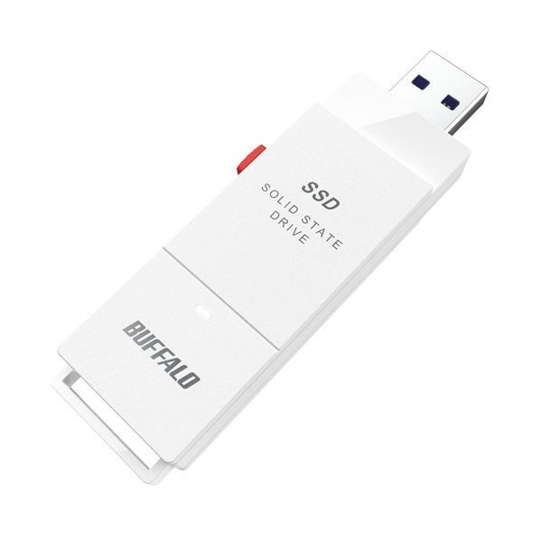 バッファロー USB3.2 Gen2 TV録画 スティック型SSD 1TB ホワイト SSD-SCT1.0U3-WA 1台