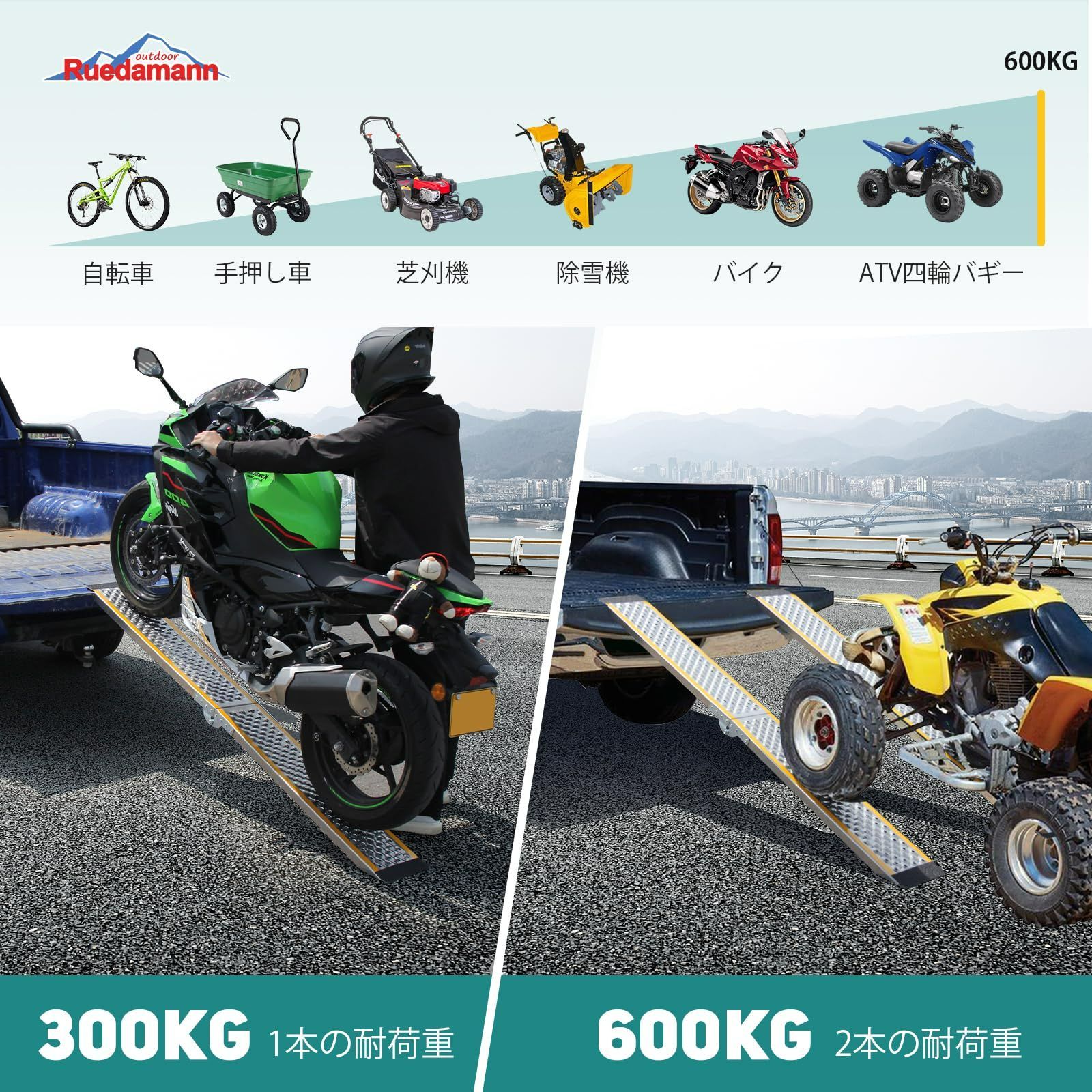 折りたたみ式 軽量アルミラダー バイク 軽トラに積み込む バイク