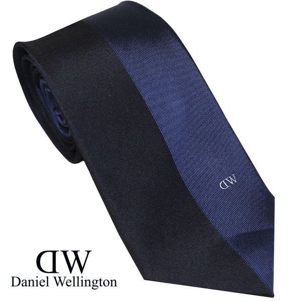 Daniel Wellington ダニエルウェリントン メンズネクタイ ネイビーブルー系 ツートン柄 ワンポイントロゴ DW02500011-265528 Daniel Wellington ダニエルウェリントン メンズネクタイ ネイビー
