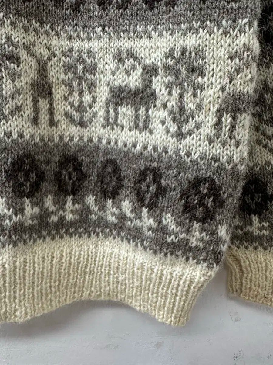  男性だけの パターン カウチン ハンドメイド ヘビーウール ニット セーター ノルディック 長袖 ニット セーター