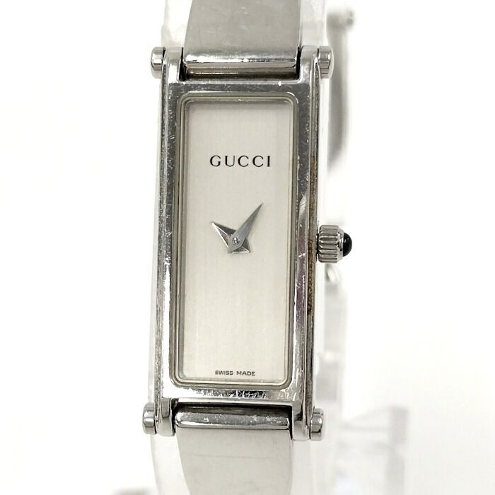 GUCCI レディース 腕時計 バングルウォッチ SS シルバー文字盤 1500L