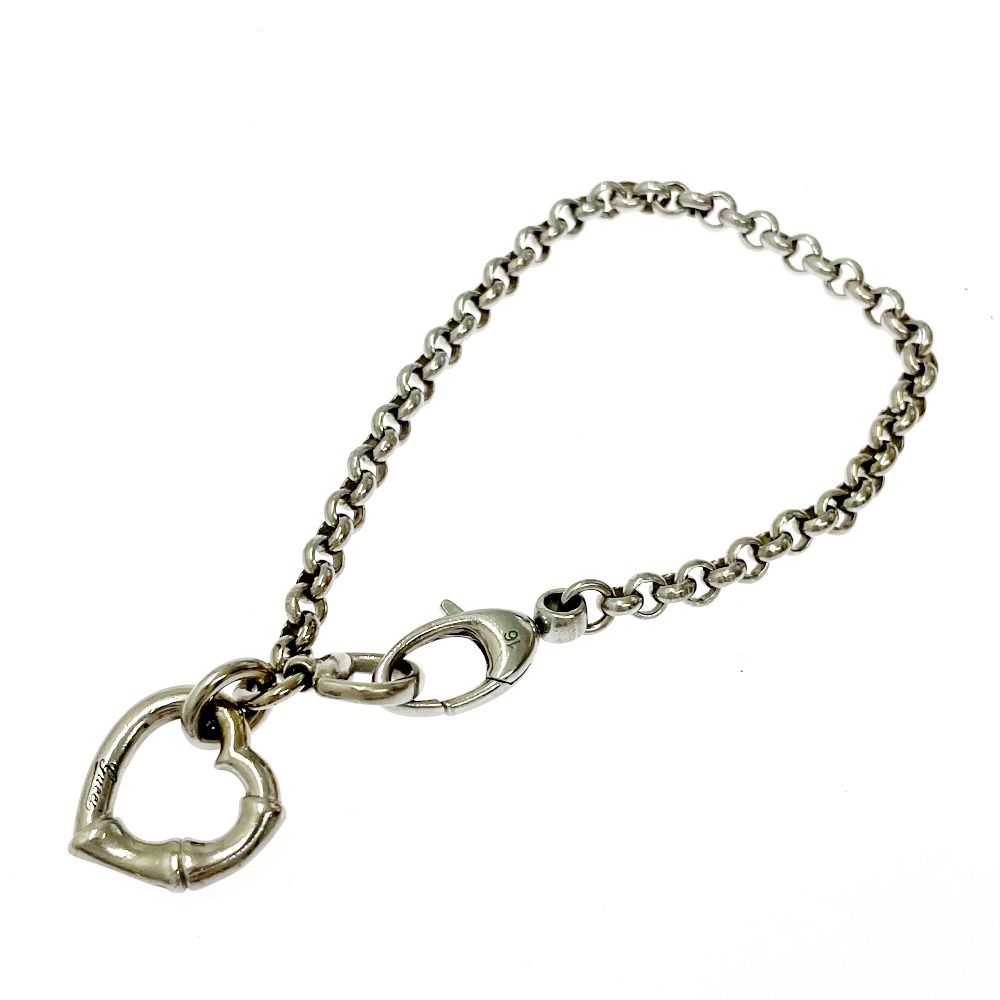 【希少】GUCCI グッチ　バンブーハート　ブレスレット 中古】GUCCI グッチ シルバー バンブーハート ブレスレット 11.4g 925
