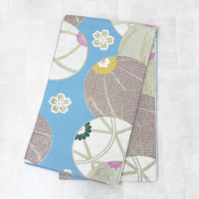 袋帯 中古 正絹 西陣織 振袖 成人式 六通 毬 桜 - メルカリ