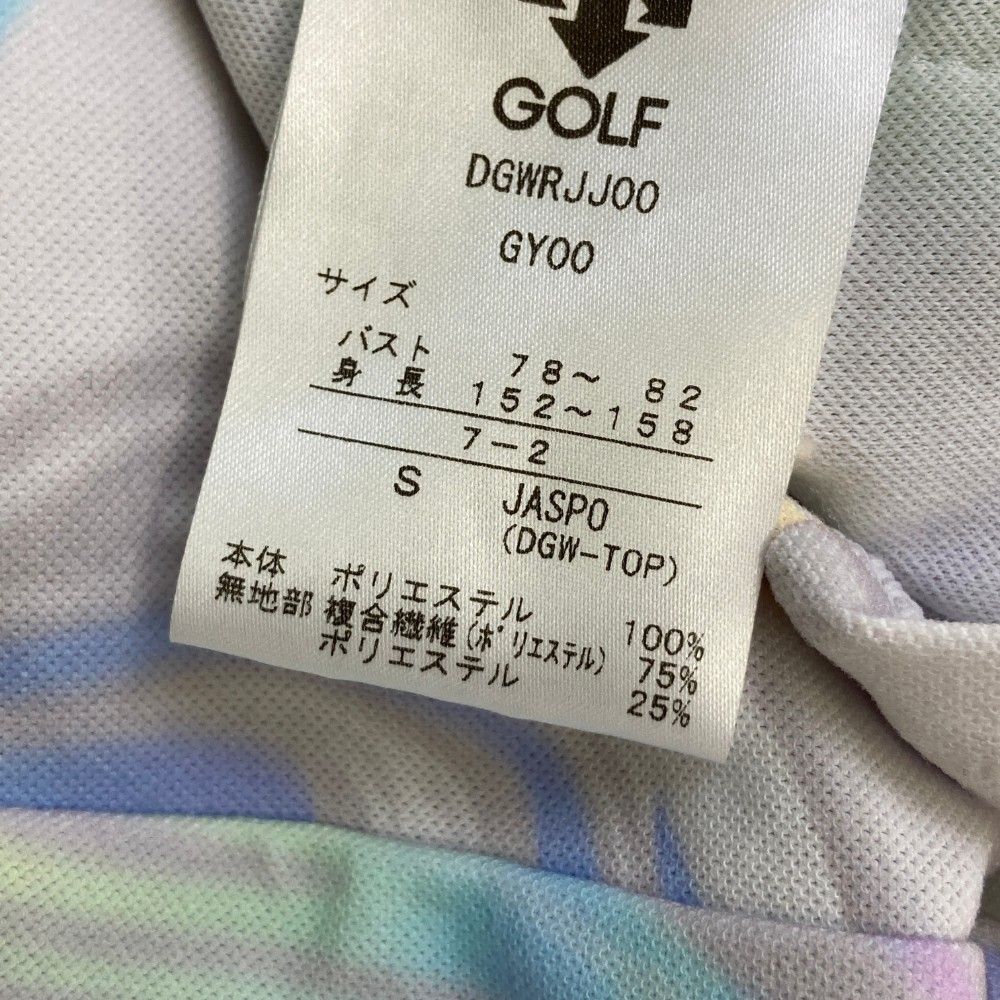 サイズ：S DESCENTE GOLF デサントゴルフ  襟付 ノースリーブワンピース 総柄 グレー系 [240101473845] ゴルフウェア レディース ストスト DESCENTE GOLF デサントゴルフ 襟付 ノースリーブワンピース 総