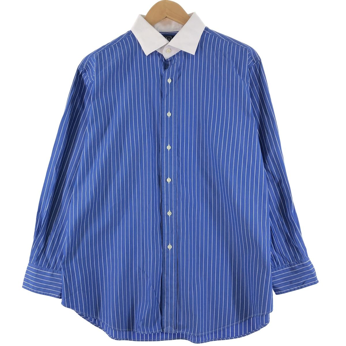 古着 ラルフローレン Ralph Lauren POLO by Ralph Lauren ワイドカラー 長袖 コットンストライプシャツ メンズXL /eaa366578/eaa366578