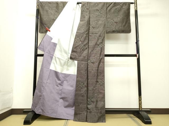 平和屋着物○本場大島紬 樹林風景文 正絹 逸品 未使用 DAAT1340tw