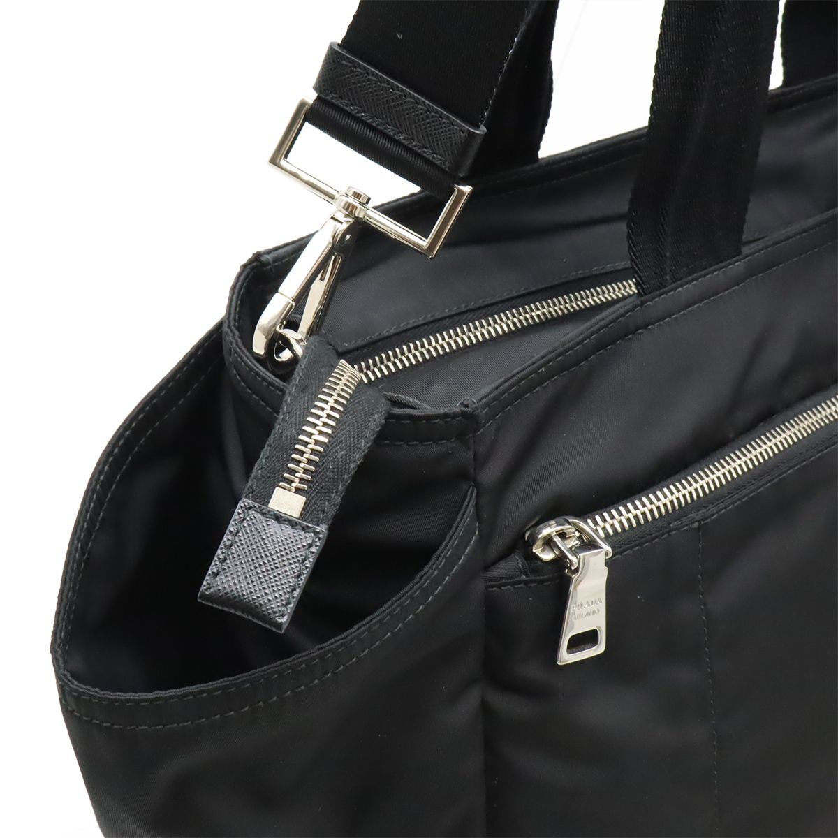 PRADA プラダ テスート マザーズバッグ トートバッグ 2WAY ショルダーバッグ ナイロン NERO 黒 ブラック ベビーマット ボトルホルダー 1BG102 DECORATOM_COM_BR