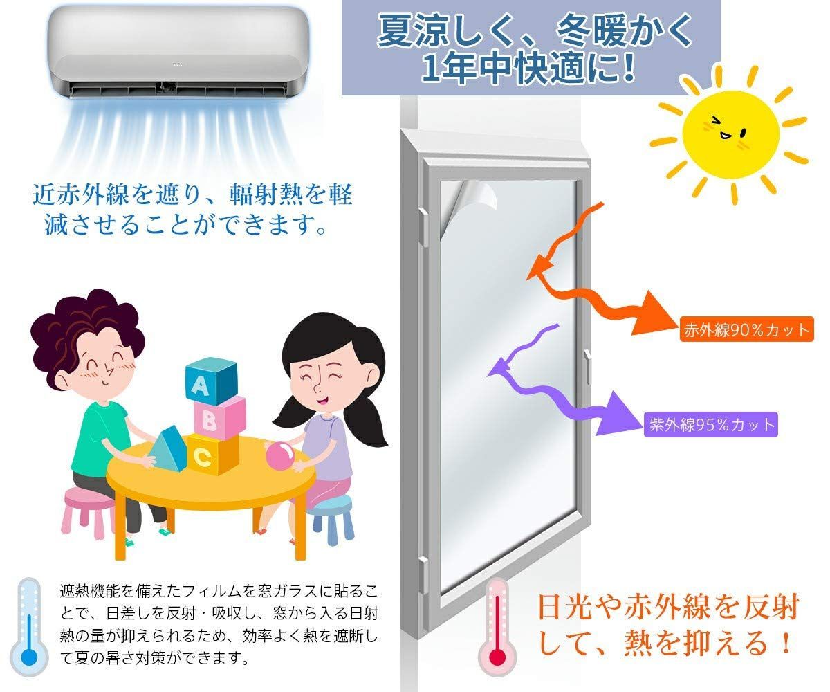 在庫セール】ガラス飛散防止用品 マジックミラーフィルム 窓断熱シート