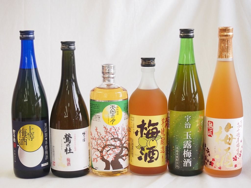 焼酎&amp;梅酒6本セット 花札の梅酒セット (和リキュール 月ヶ瀬の梅原酒 とろとろの梅酒