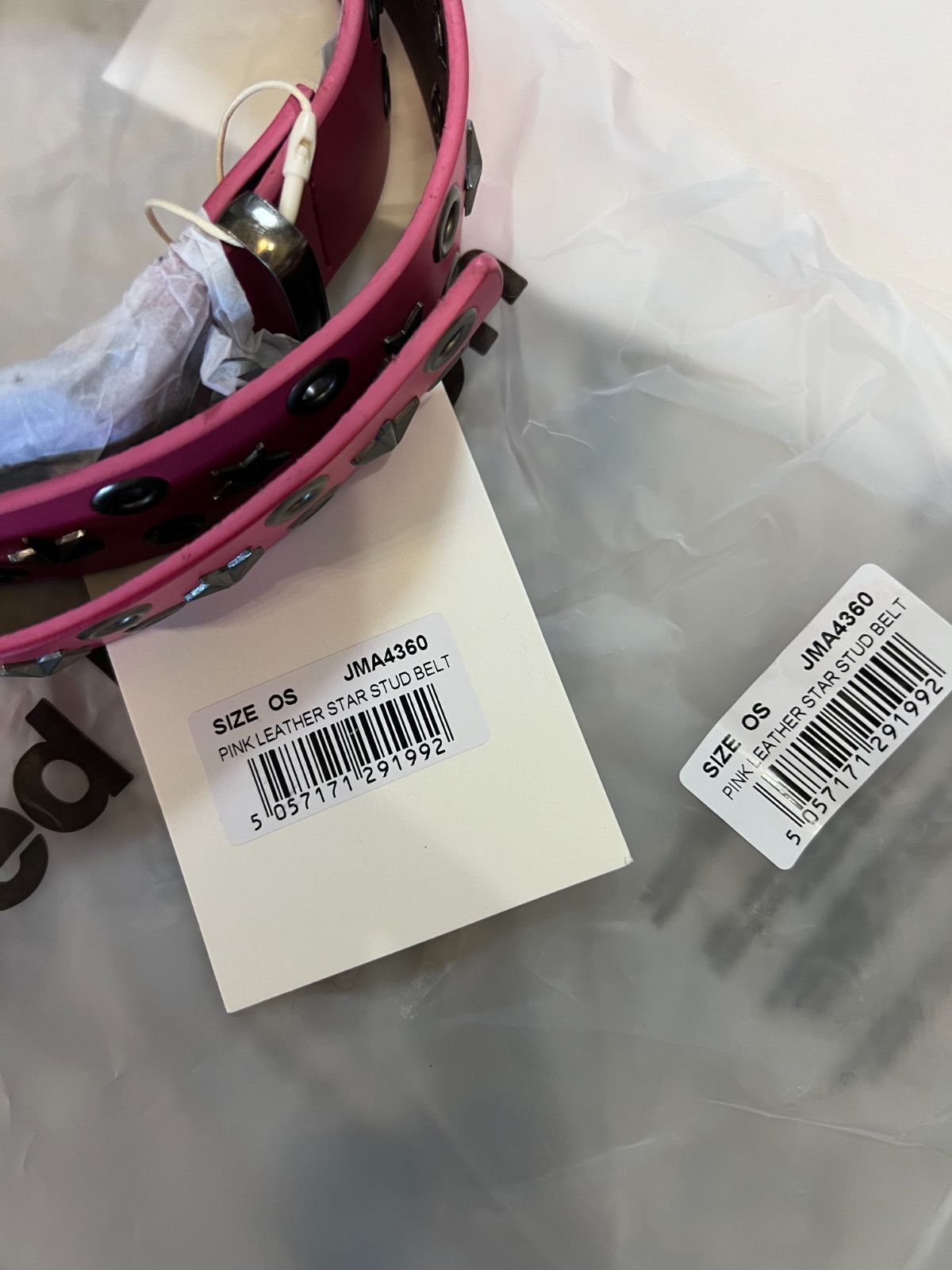 【新品】即日発送 JADED LONDON Pink Asta ベルト 新品】JADED LONDON Pink Asta Belt ピンクベルト JMA4360