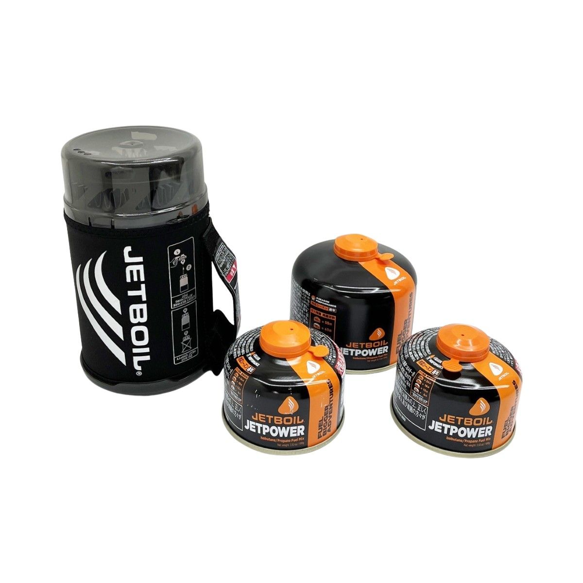 ◆◆JETBOIL ジェットボイル アウトドアコンロ バーナー ガス缶3個付 登山 アウトドア用品
