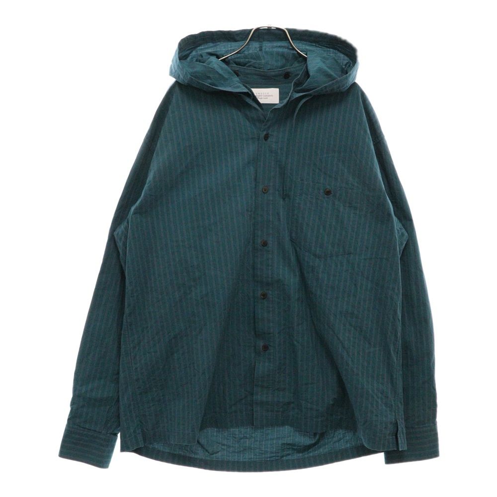 UNUSED (アンユーズド) Hooded Stripe Shirt フード着脱 ストライプ柄 