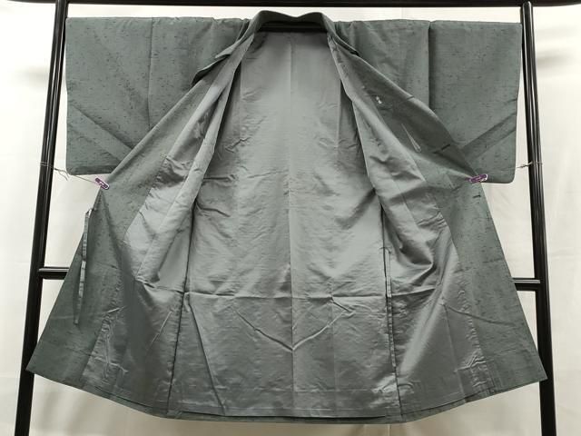 平和屋着物＃男性 和装コート ひげ紬地 錆鼠色 正絹 CAAT5606id