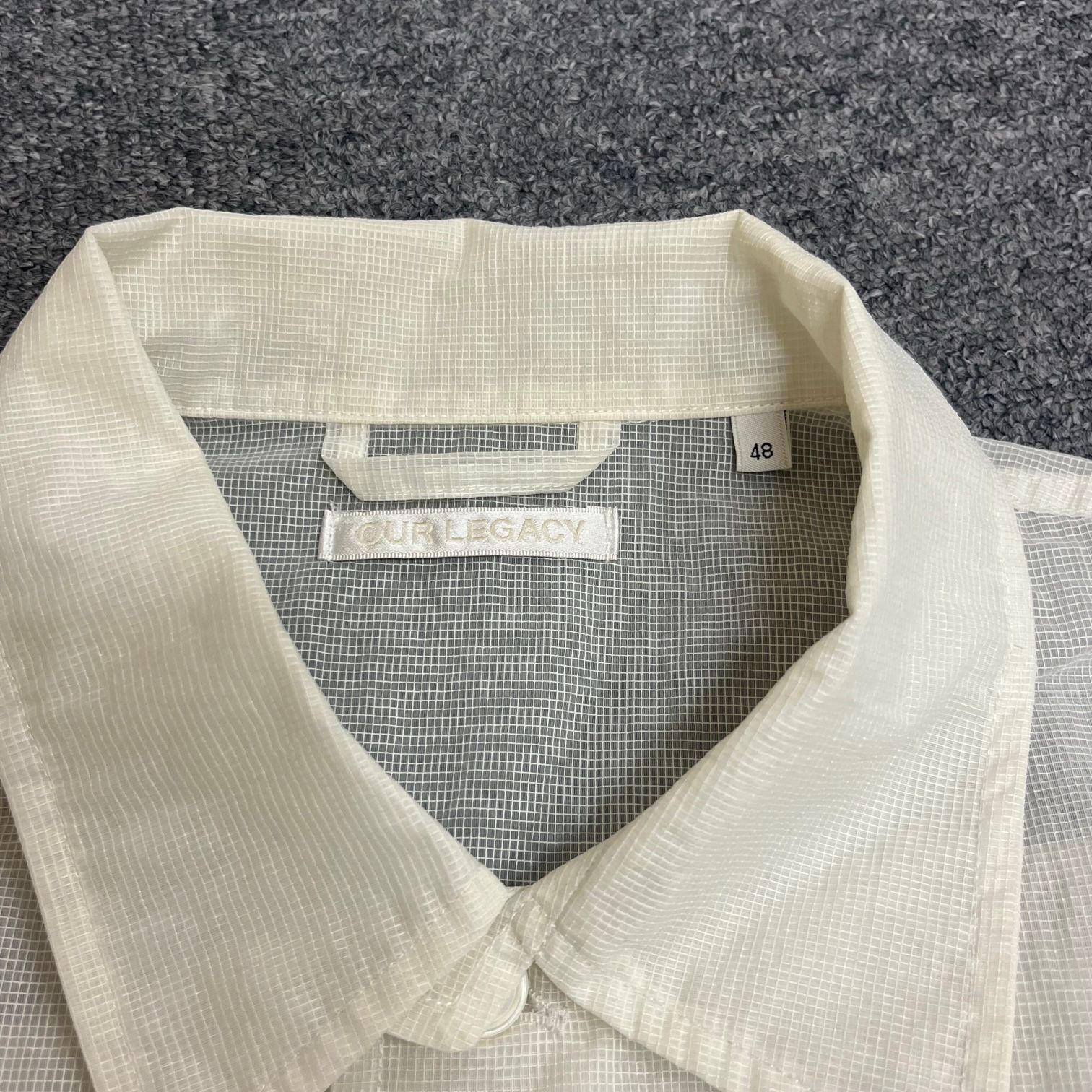 国内正規 OUR LEGACY BOX SHIRT SHORT SLEEVE WHITE NET NYLON