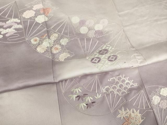 平和屋本店□極上 小紋 美の花 暈し染め 金彩 反端付き 逸品  