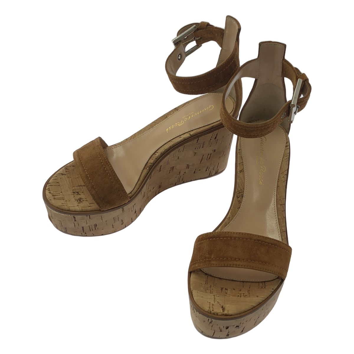 Gianvito Rossi コルク素材ウェッジソールサンダル ジャンヴィトロッシ Gianvito Rossi サンダル コルク ウェッジ