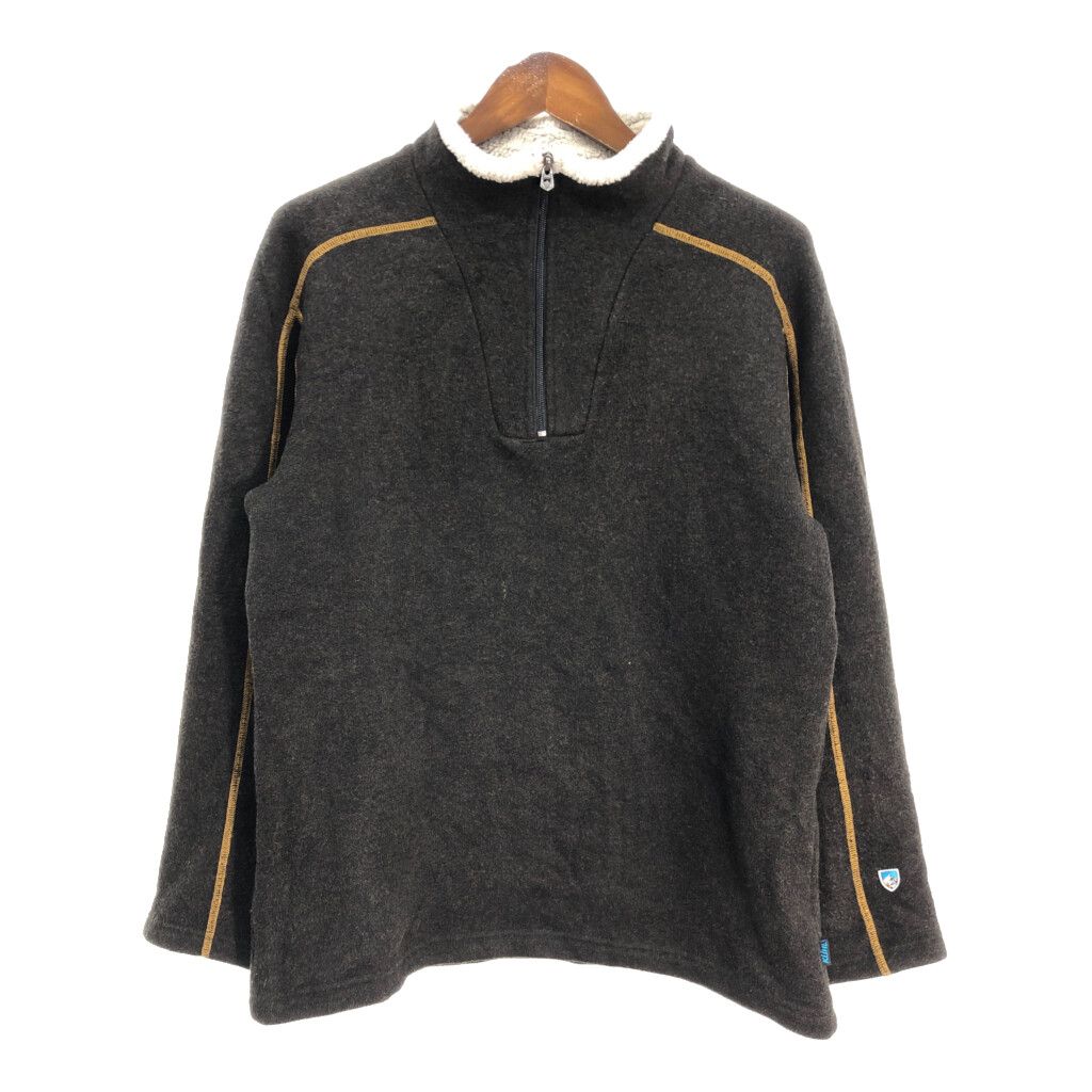KUHL ハーフジップ フリースジャケット ブラウン (メンズ L) 中古 古着 S6213