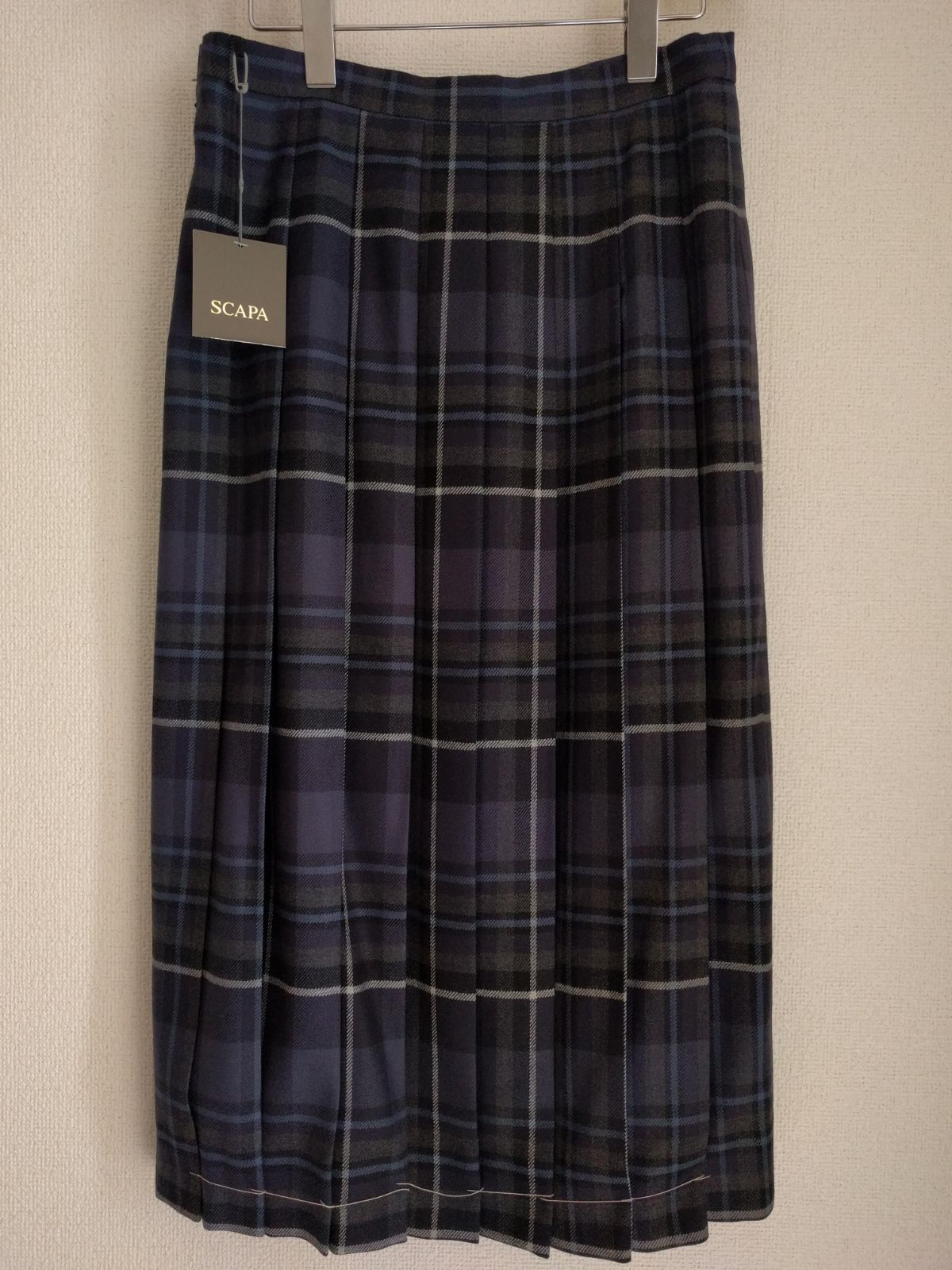 SCAPA スキャパ チェックスカート ロング Lサイズ 裏地 スリット 新品