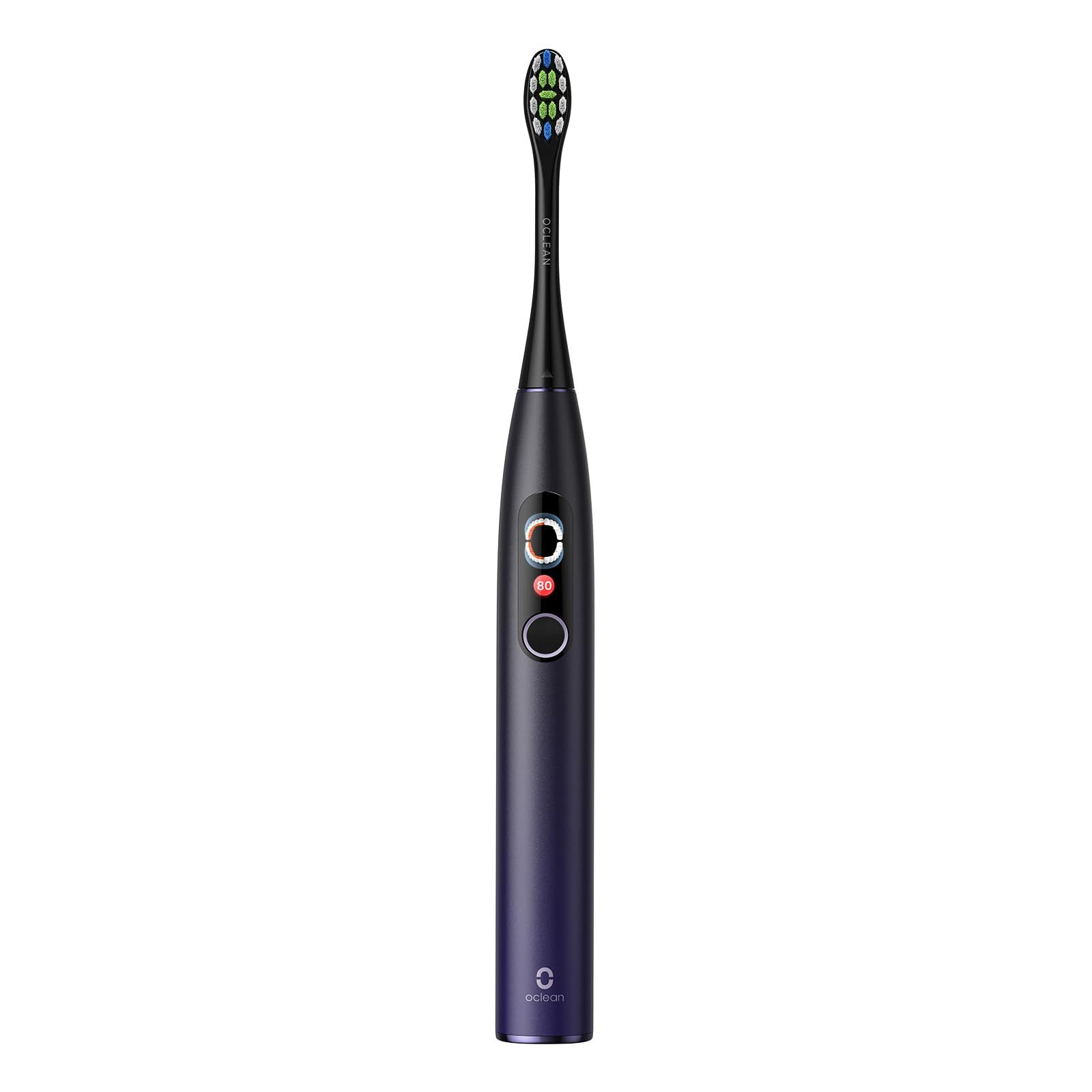 Oclean X Pro 電動歯ブラシ タッチスクリーン 採点 アプリ対応 充電スタンド 音波式 リニアモーター IPX7防水 ワイヤレス充電式 2時間急速充電(パープル) [パープル] [1本]