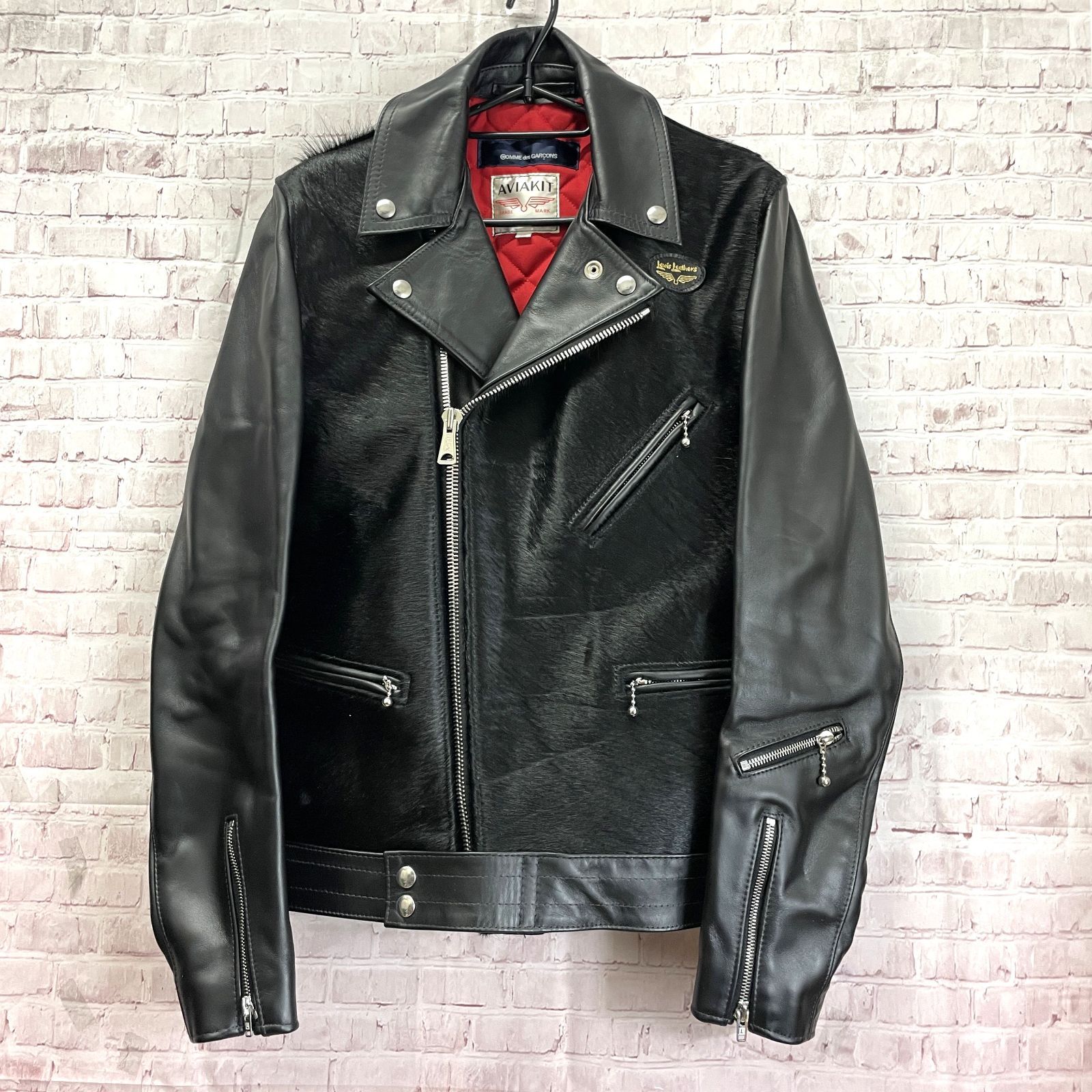 コムデギャルソン × ルイスレザー ライダースジャケット 38