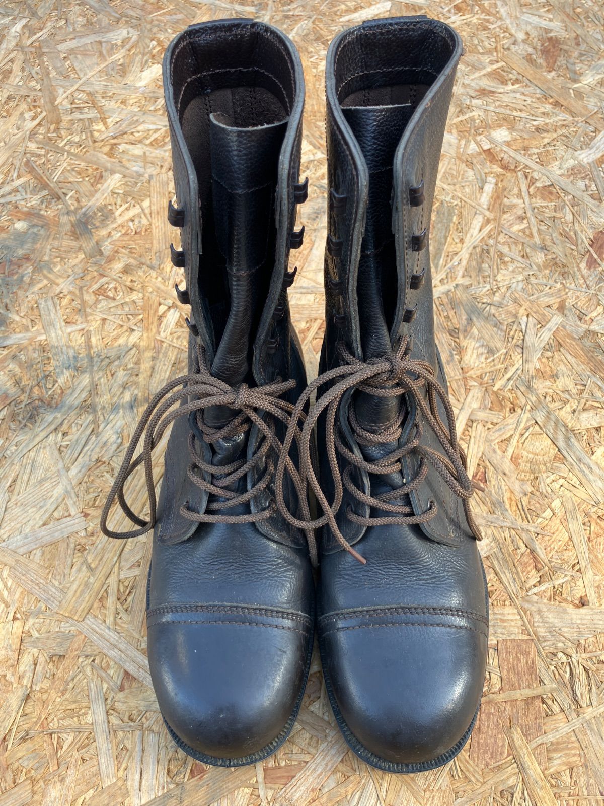 陸上自衛隊 戦闘靴 25cm ミリタリー 半長靴 ダークブラウン 1987年