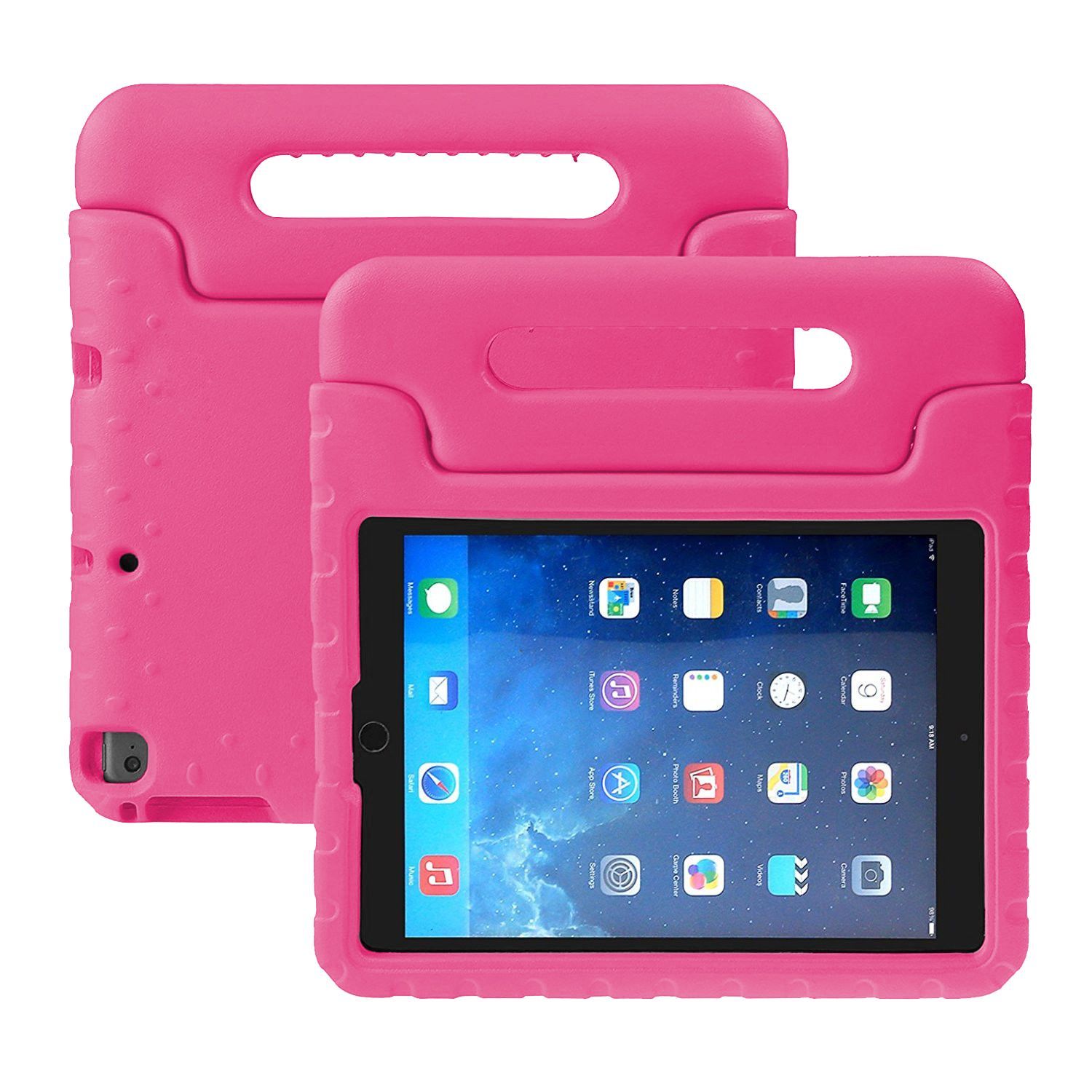 iPad mini4/mini5通用 7.9インチ EVA 耐衝撃 保護ケース キッズ 手提げバック風、スタンド機能 オレンジ