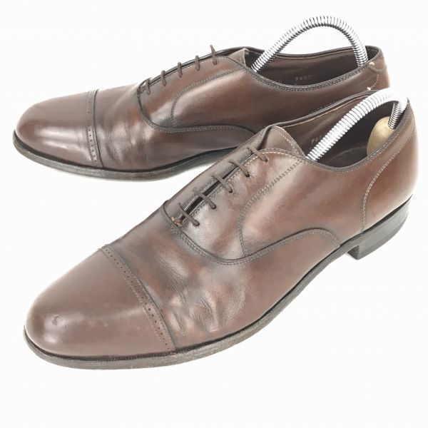 80s-90s?/Vintage★USA製★フット ジョイ/FOOT JOY★本革/パンチドキャップトウ【27.5/茶】ドレスシューズ/ビジネス◆i-99 80s-90s?/Vintage☆USA製☆フット ジョイ/FOOT JOY☆本革/パンチド